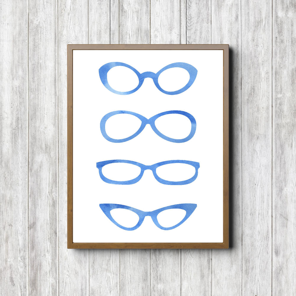 Blue Eye Glasses Printable Poster