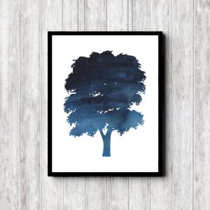 Blue Tree Silhouette Printable
