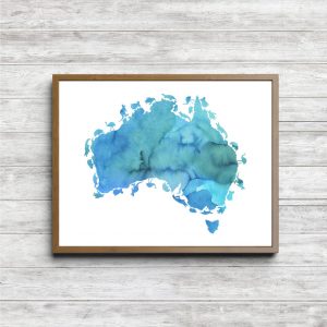 Turquoise Australian Continent Printable