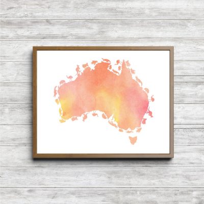 Coral Australian Continent Printable