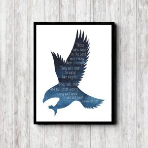 Isaiah 40:31 Blue Watercolor Printable