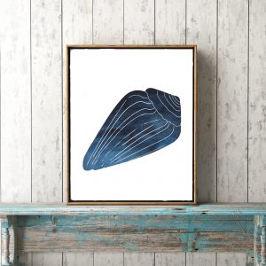 Printable Sea Shell Navy Watercolor