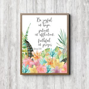 Romans 12:12 Feathers Scripture Printable