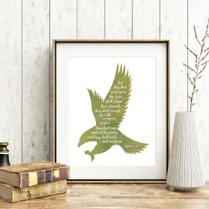 Isaiah 40:31 Green Watercolor Printable