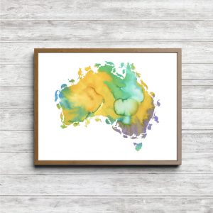 Multicolored Australian Continent Printable