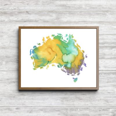 Multicolored Australian Continent Printable