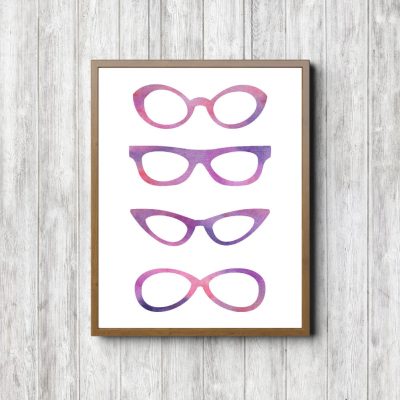 Pink & Purple Glasses Printable Poster