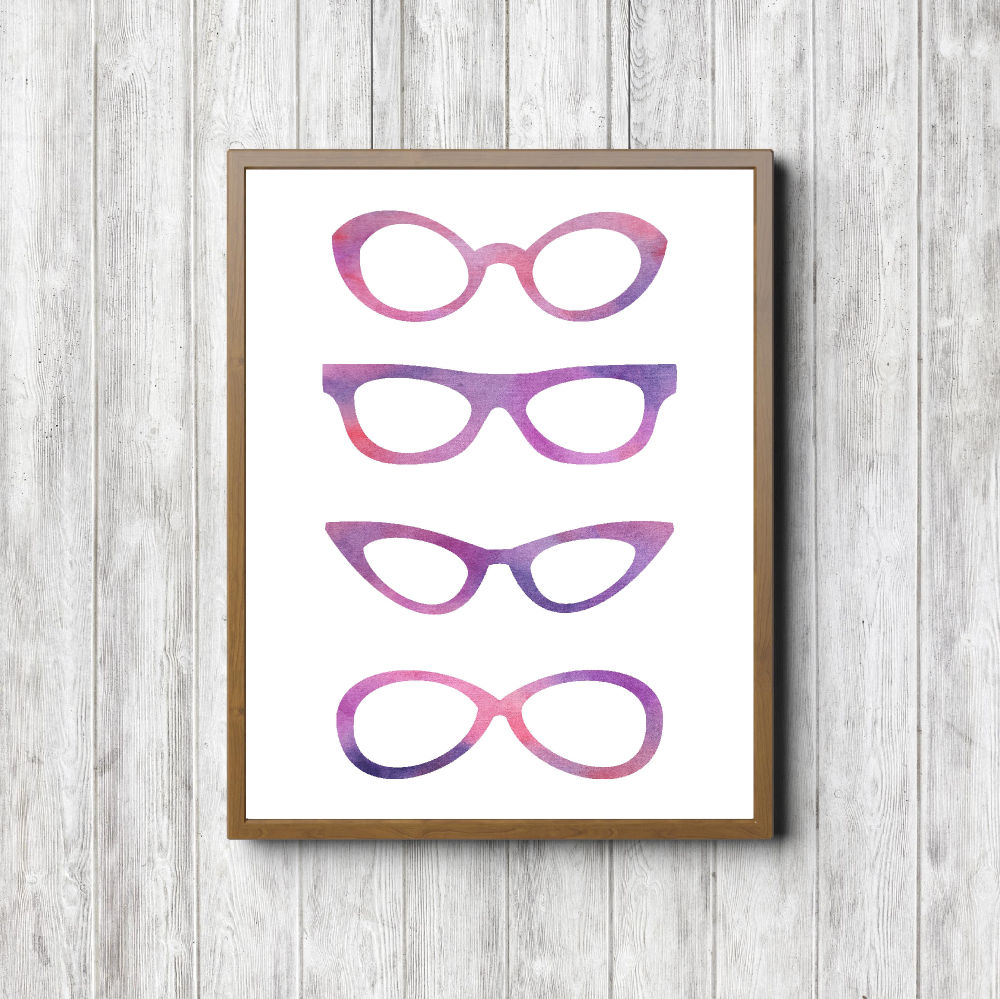 Pink & Purple Glasses Printable Poster
