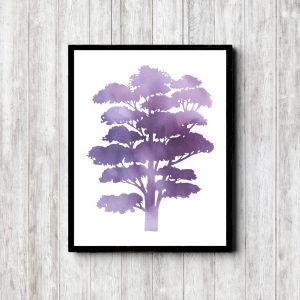 Printable Purple Tree Silhouette