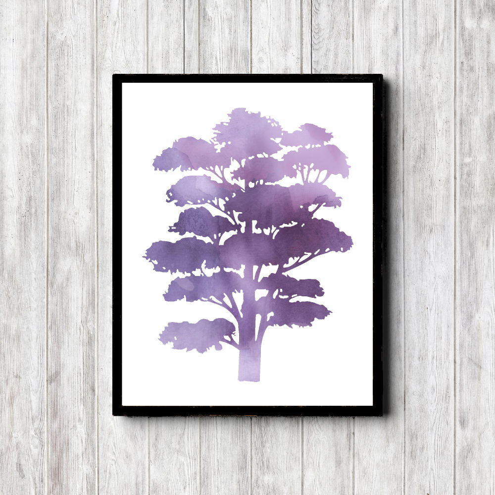 Printable Purple Tree Silhouette