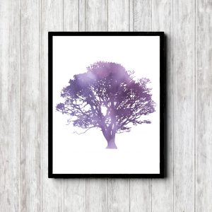 Purple Printable Tree Silhouette