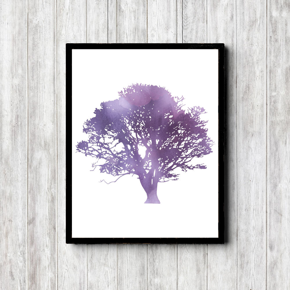 Purple Printable Tree Silhouette