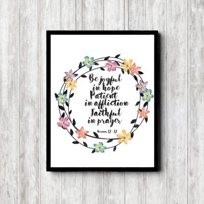 Romans 12:12 Minimal Scripture Printable