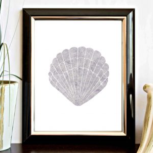 Lavender Watercolor Sea Shell Printable