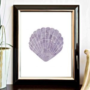 Watercolor Purple Sea Shell Printable