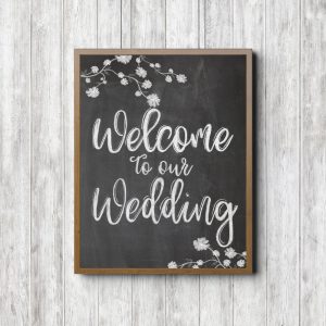 Welcome Chalkboard Wedding Sign