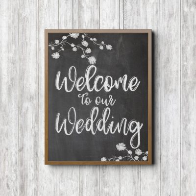 Welcome Chalkboard Wedding Sign