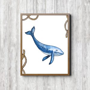 Watercolor Whale Nautical Printable