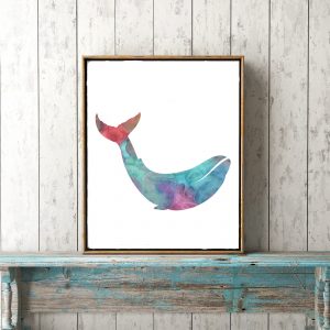 Rainbow Watercolor Printable Whale