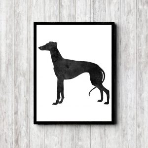 Watercolor Whippet Silhouette Printable