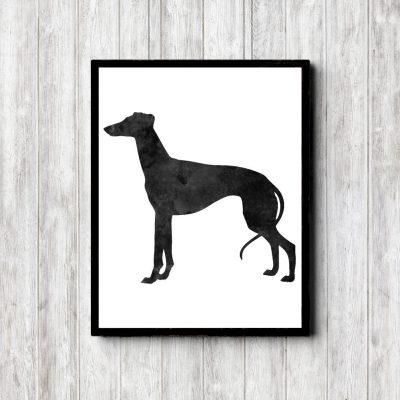 Watercolor Whippet Silhouette Printable