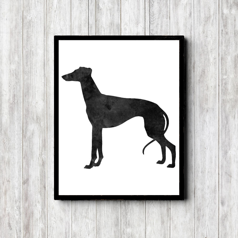 Watercolor Whippet Silhouette Printable