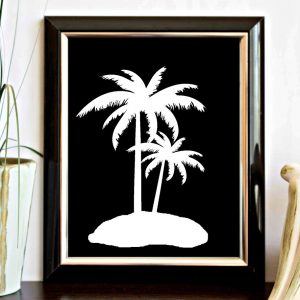 Black & White Palm Trees Printable