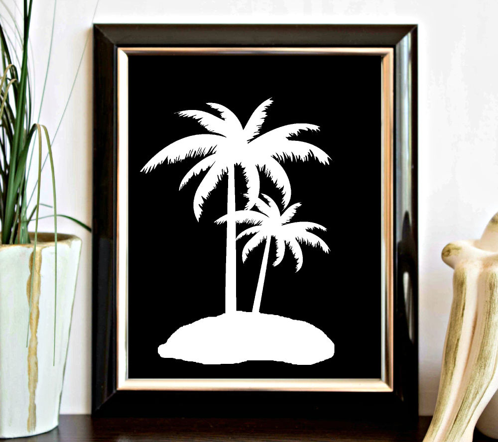 Black & White Palm Trees Printable