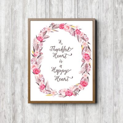 Thankful Happy Heart Printable