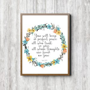 Isaiah 26:3 Blue Wreath Printable