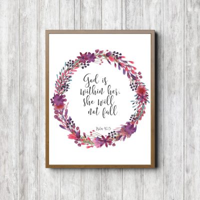 Psalm 46:5 Berries & Flowers Printable