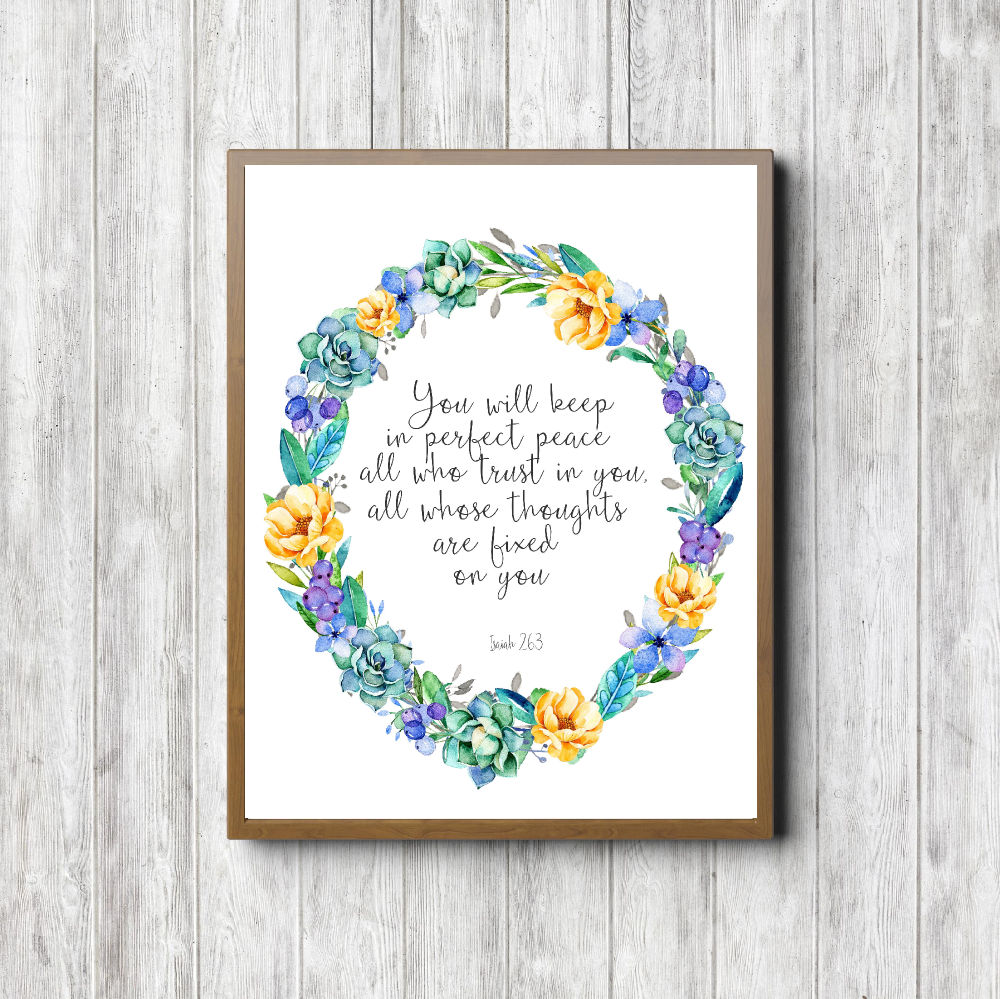 Isaiah 26:3 Wreath Printable