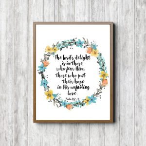 Psalm 147:11 Blue Wreath Printable
