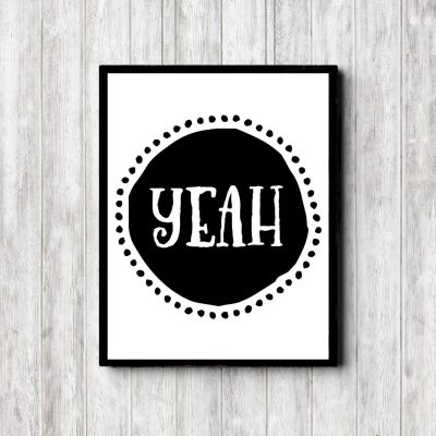 YEAH Monotone Minimalist Poster