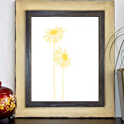 Yellow Minimalist Flowers Printable