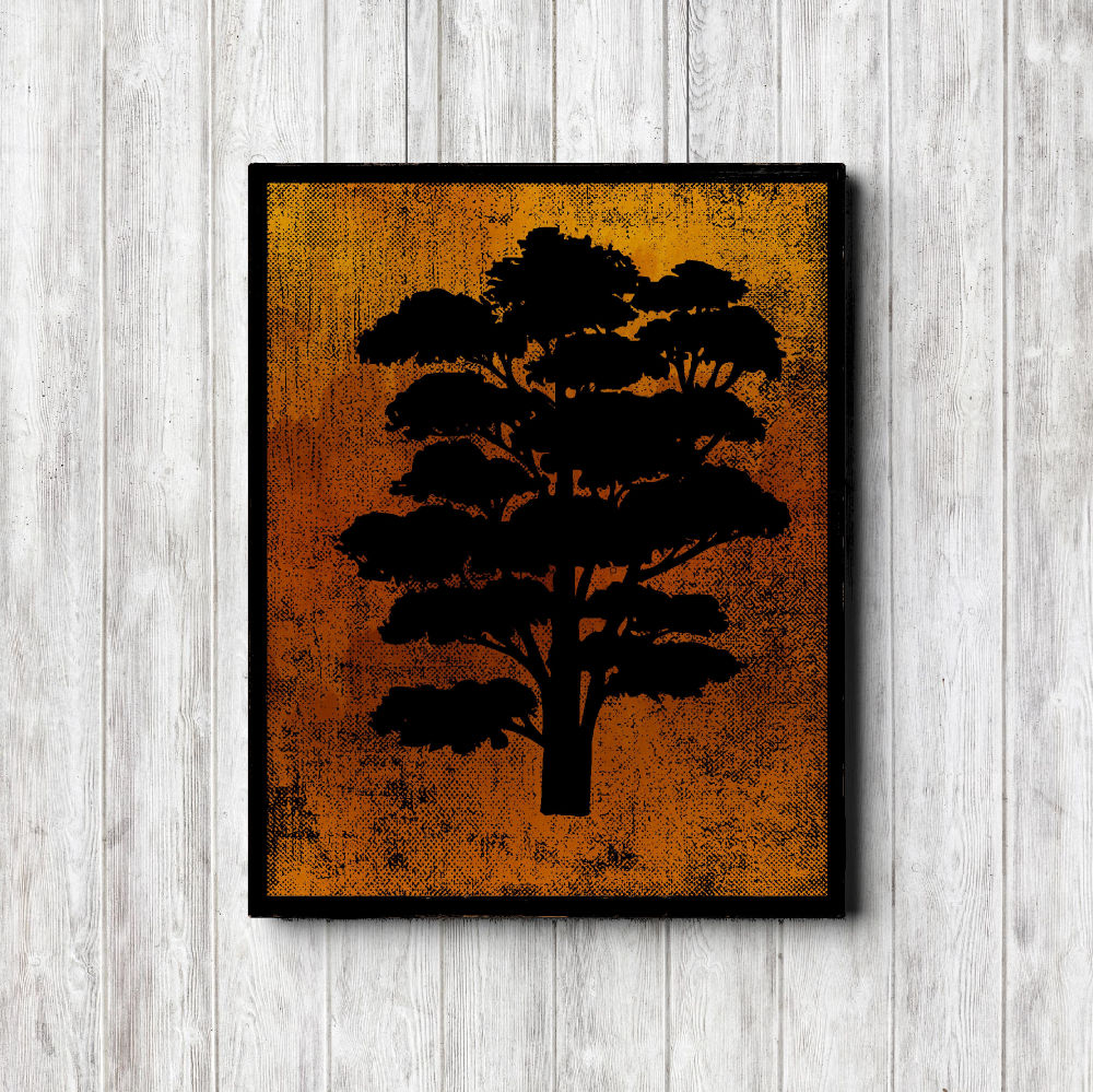 Yellow Tree Silhouette Printable