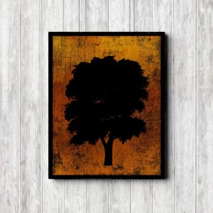 Printable Yellow Tree Silhouette
