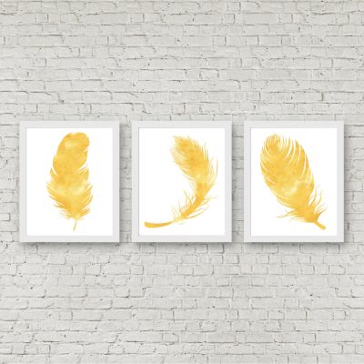 Yellow Feathers Printable Set
