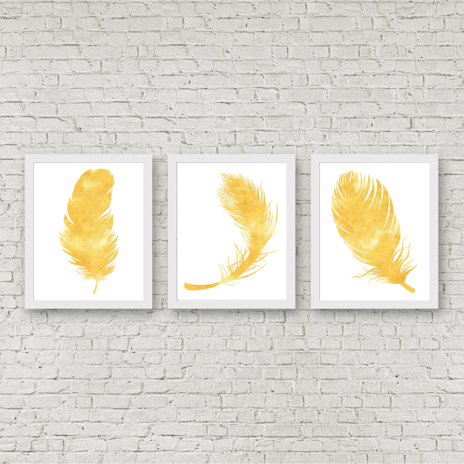 Yellow Feathers Printable Set