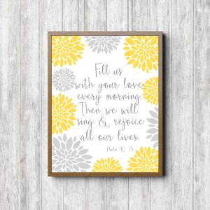 Psalm 19:14 Yellow Flowers Printable