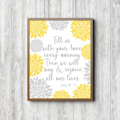 Psalm 19:14 Yellow Flowers Printable