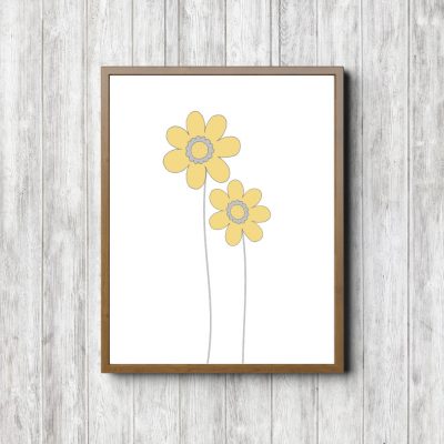 Printable Yellow Nursery Flowers