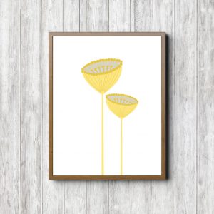 Printable Yellow Pincushion Flowers