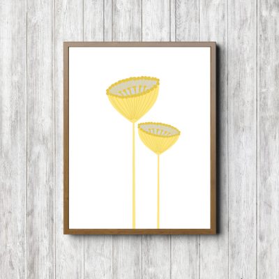 Printable Yellow Pincushion Flowers