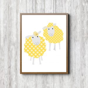 Yellow Patterns Sheep Printable