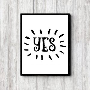 YES Monotone Minimalist Poster