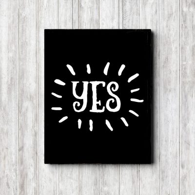 YES Black Printable Poster