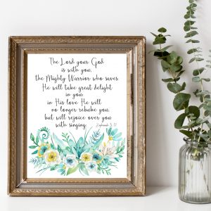 Zephaniah 3:17 Floral Scripture Printable