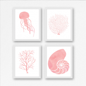 Blush Pink Ocean Life Printables
