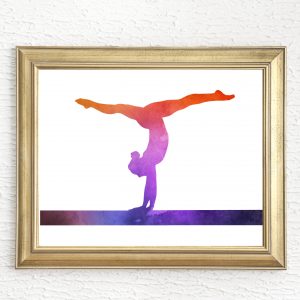 Watercolor Female Gymnast Printable